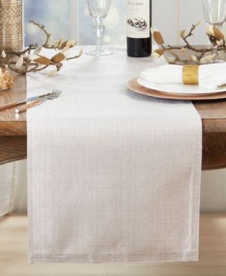 Classic Stitched Plaid Table Runner, 16" x 90"