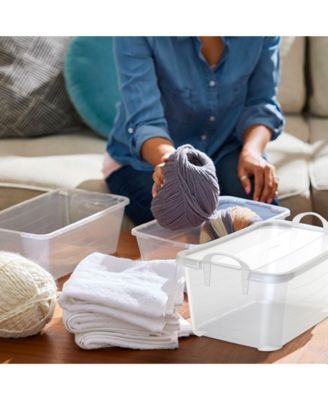 Life Story Clear Stackable Closet & Storage Box 55 Quart Containers, (6 Pack)