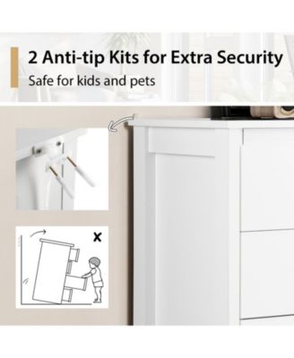 Modern 5 Drawer Chest Storage Dresser Cabinet with Metal Handles