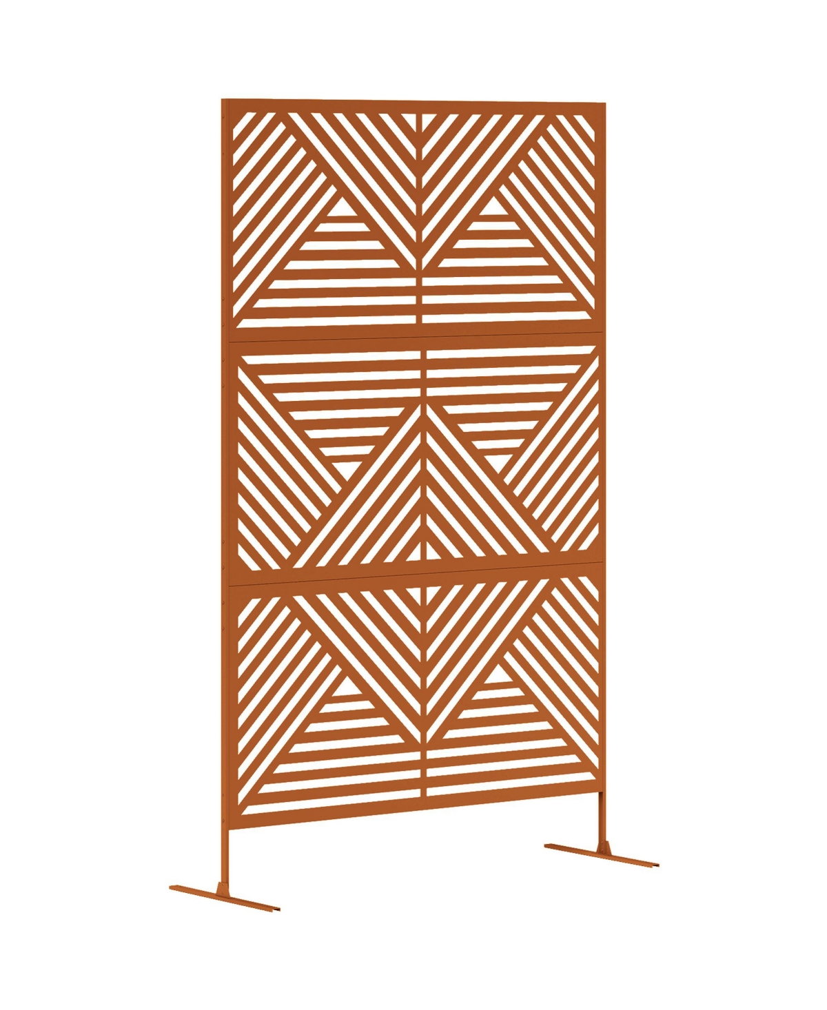 Metal Outdoor Privacy Screen Outdoor Divider Trellis Rhombus - Brown/rhombus