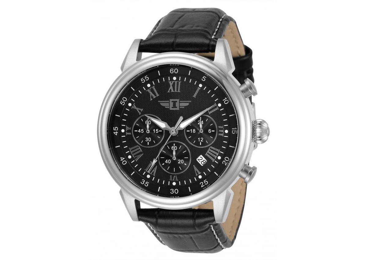 Men's Ibi-90242-001 I by Invicta Quartz 3 Hand Black Dial Watch - Black
