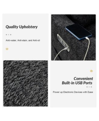 Rosalina Modern Recliner with Built-In Nightlight and Wooden Base