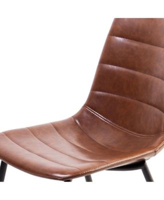 Set of Two Upholstered Faux Leather Chairs for Dining Room or Breakfast Nook