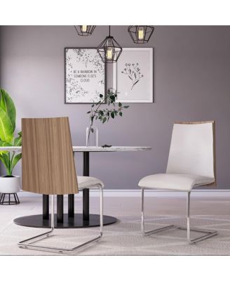 Faux Leather Dining Chairs Set of 2 Modern Side Chairs for Home or Apartment