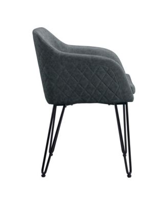 Set of Two Vintage Style Faux Leather Chairs for Dining Room Kitchen or Office Seating