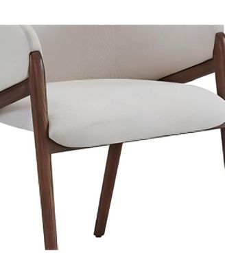 Wing Back Upholstered Fabric Dining Arm Chair with Cushioned Seat