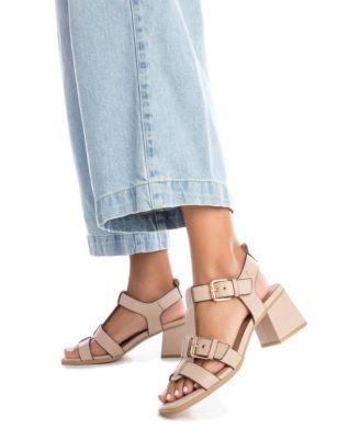 Carmela Leather Collection Women's Heeled Sandals By XTI