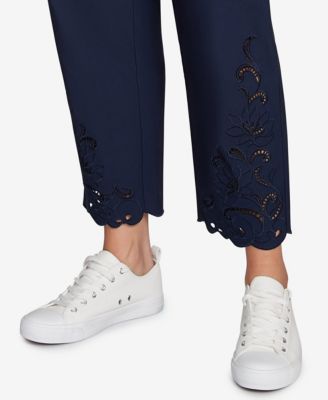 Plus Size Embroidered Ankle Pant
