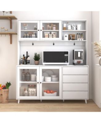 StreamdaleFurniture Large Microwave Shelf Kitchen Hutch Cabinet