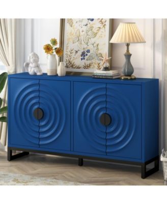 Streamdale Rubberwood Veneer Sideboard Cabinet with Adjustable Shelves