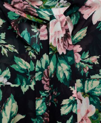 Women's Floral-Print Turtleneck Blouse