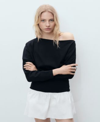 Women's Short Combined Fabric Draped Dress