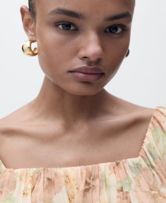 Women's Open-Back Floral Blouse