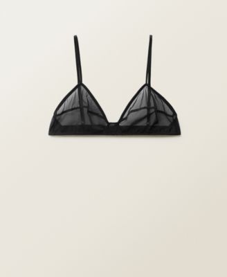 MANGO - Women's Seam Detail Semi-Transparent Bra