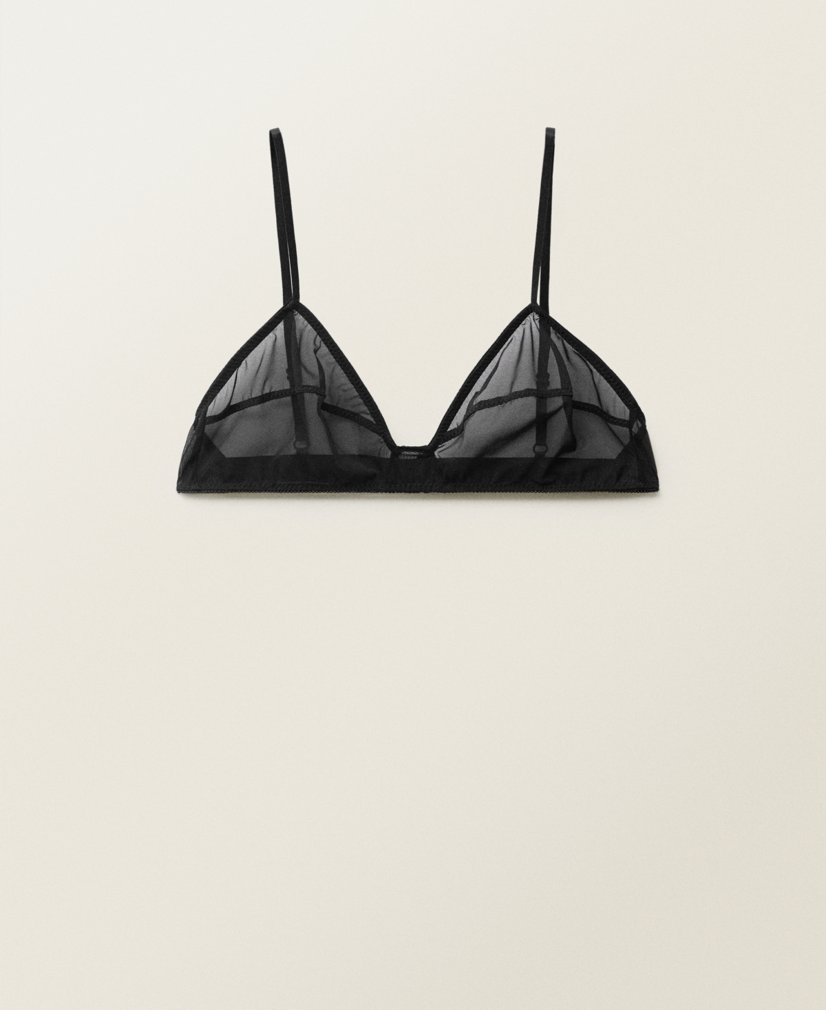 Women's Seam Detail Semi-Transparent Bra - Black