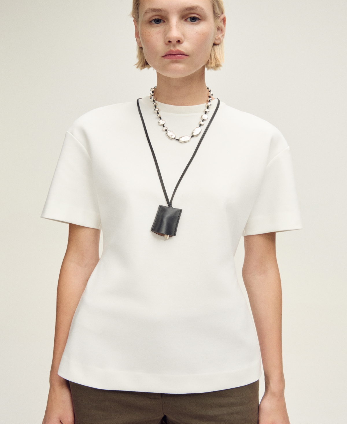 Women's Short-Sleeved Peplum T-Shirt - White