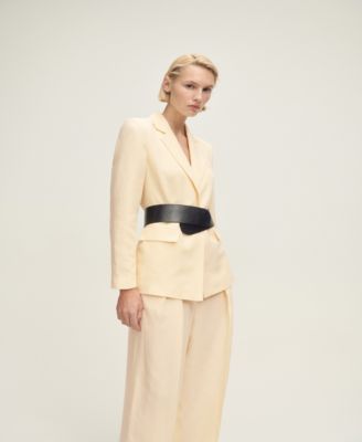 Women's Straight Linen Blend Suit Pants