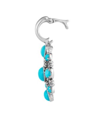 Sterling Silver Sleeping Beauty Turquoise Circle Pendant Enhancer