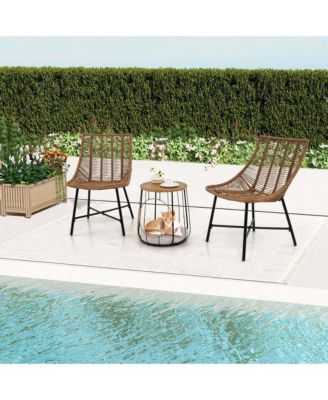 3 PCS Outdoor Furniture Set with Pet House & Heavy Duty Metal Frame