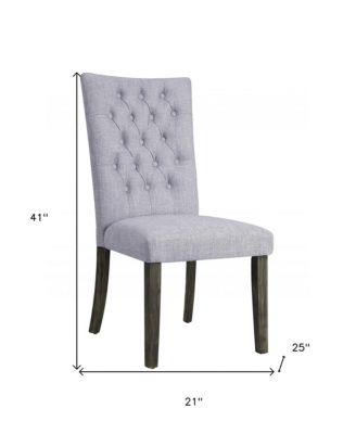 Set of Two Tufted Upholstered Side Chairs for Dining Room or Breakfast Table