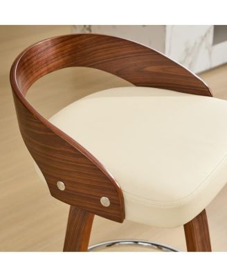 2-Pc. Wood Cushioned Low-Back 24.8'' Swivel Counter Height Stools