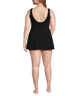 Women's Long Side Tie Mini Swim Dress Swimsuit