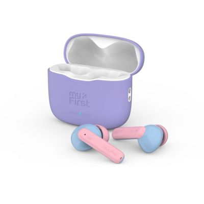 CareBuds (Cotton Candy) Kids Wireless Earbuds with 85dB Volume Limit, Built-in Mic, 6 Ear Tips, Anti-Lost Strap Easy Pairing, Gift for Kids 4-15