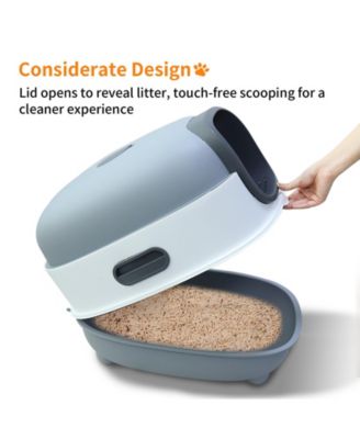 Hooded Front-Entry Cat Litter Box With Scoop for Cats
