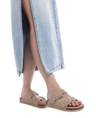 Women's Footbed Sandals with two buckles Refresh By Xti