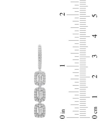 Diamond Link Drop Hoop Earrings (3/4 ct. t.w.) in 14k White Gold