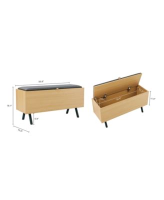 Paloma 35.8" Modern Upholstered Accent Storage Bench