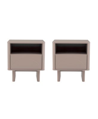 Ella 2-Pc. 19.7" Modern 2-Full Extension Drawer Nightstand Set