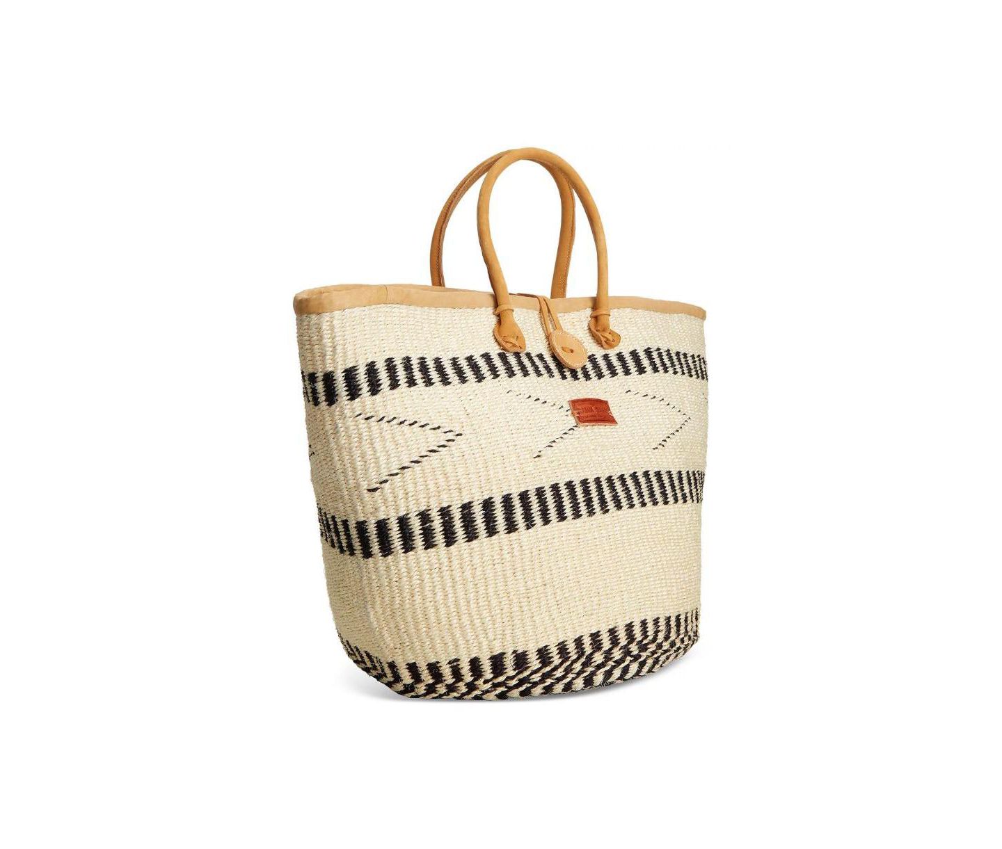 Женская сумка SAWA SAWA Balance Point Handwoven Straw Sisal Basket, цвет: Белый / Чёрный — фото 4