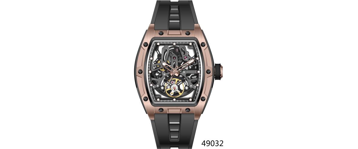 Men's 49032 S1 Rally Automatic 3 Hand Black Dial Watch - Black