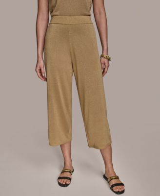 Donna Karan New York - Women's Cropped Metallic Knit Pull-On Pants