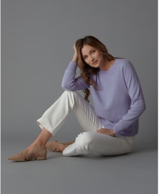 Women's Itch-Free Cashmere Crewneck Sweater with Soft Liner