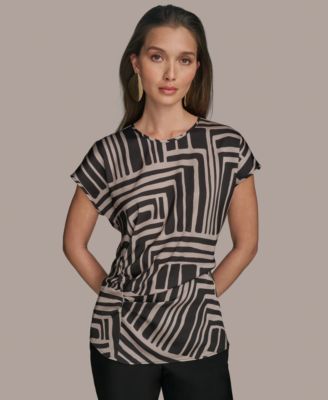 Donna Karan New York - Women's Cap-Sleeve Printed Top