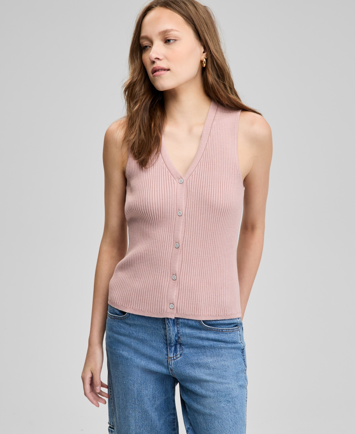 And Now This Women's Ribbed Sweater Vest, Exclusively At Macy's In Purple