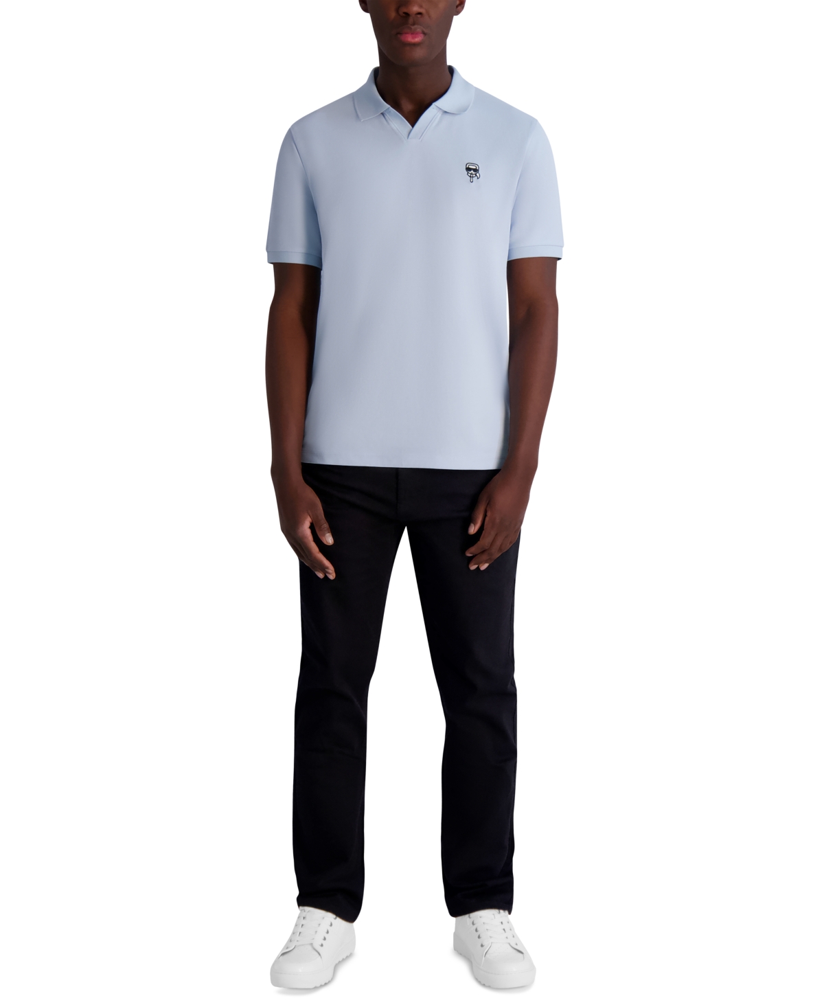 Karl Lagerfeld Men's Short Sleeve Karl Head Logo Pique Polo Shirt