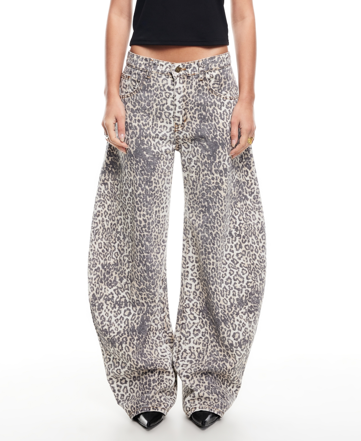 Women's Leopard-Print Horseshoe Jeans - Leopard Fade