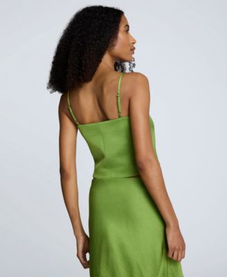 Women's Cropped Satin Bustier Top