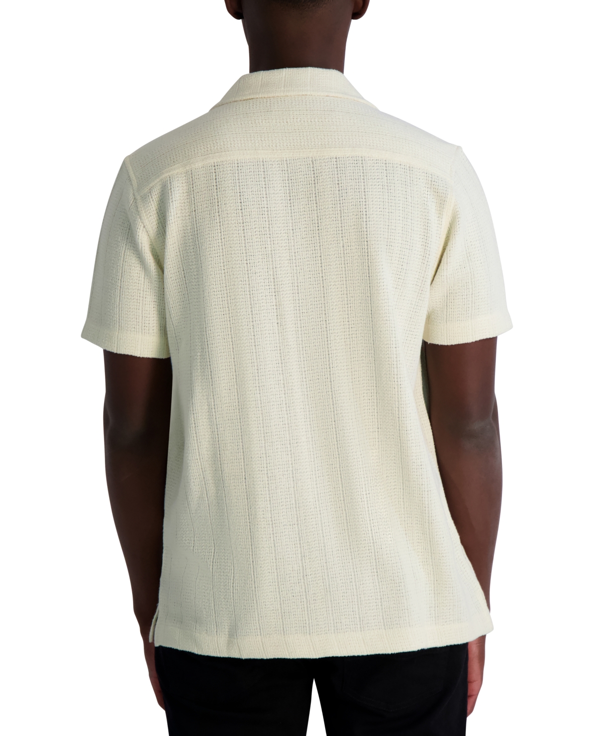 Karl Lagerfeld Men's Short Sleeve Knit Woven Shirt