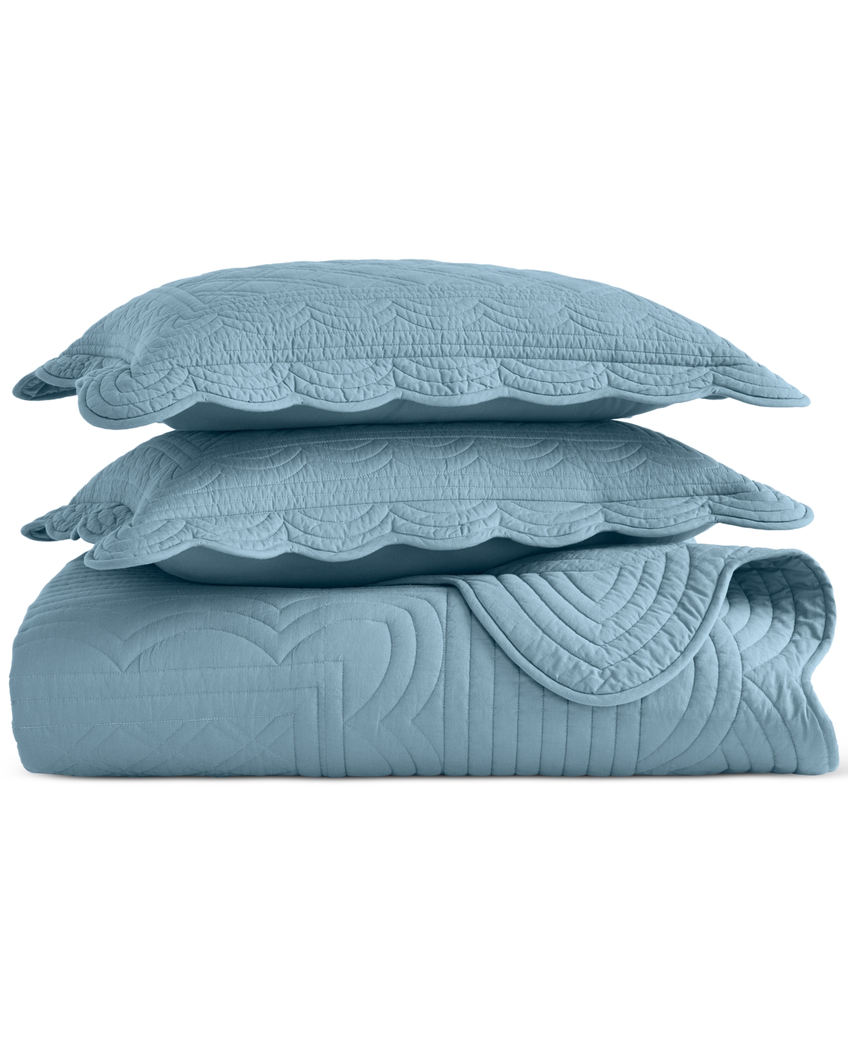 Macy's Charter Club Bailey Scallop 2-pc. Quilt Set, Twin, Exclusively At  In Blue