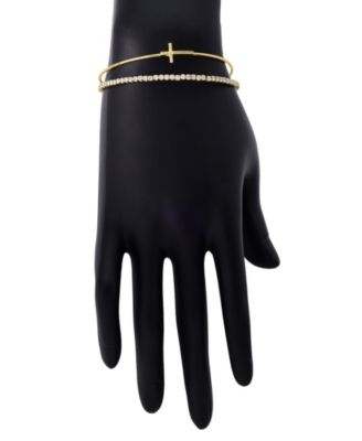 Cubic Zirconia Cross Cuff Bracelet