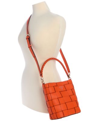 GUESS Maylee Woven Bucket Bag - Macy's