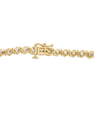 Diamond Swirl Link Tennis Bracelet (2 ct. t.w.) in 10k Gold, Exclusively at Macy's