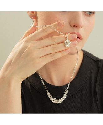 Sterling Silver Vivienne Statement Bouquet Chain Necklace