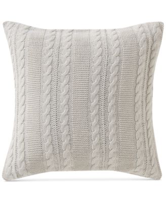 Dublin Cable Knit Cotton Decorative Pillow, 18" x 18"