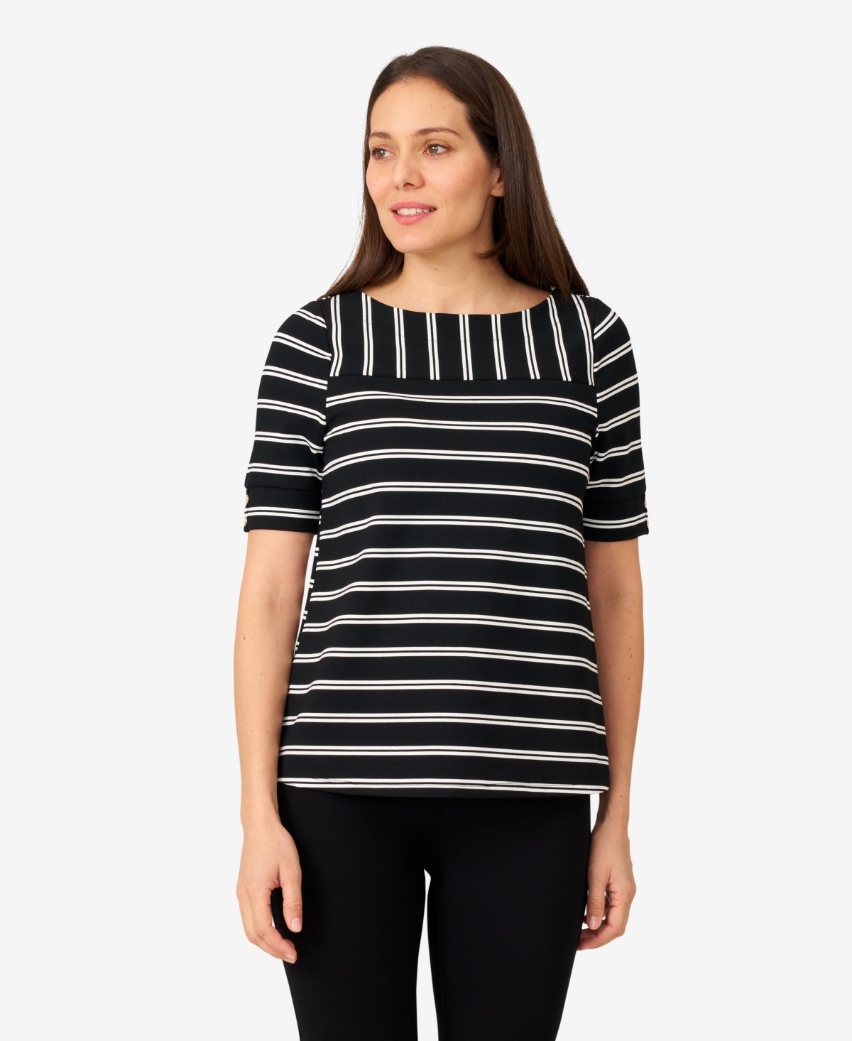 Women's Stripe Boatneck Top - Multi stripe