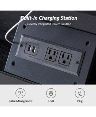 Mid-century Lorenz Nightstand with USB and LED Light